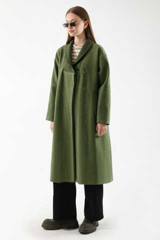 Ribana Collar Cachet Coat Khaki - 5