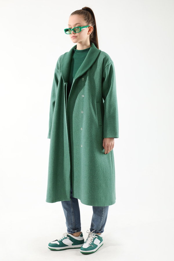 Ribana Collar Cachet Coat Mint - 3