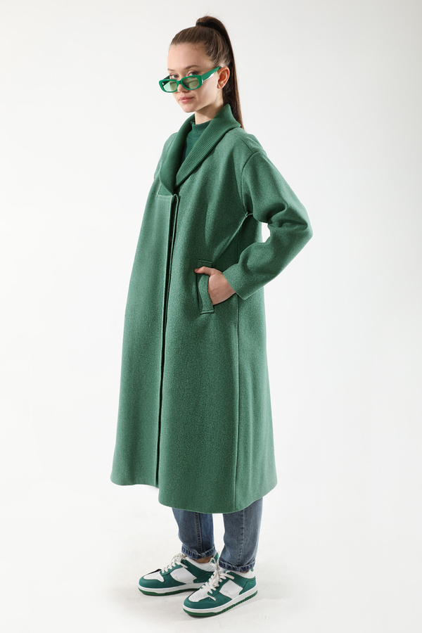 Ribana Collar Cachet Coat Mint - 5