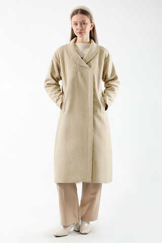 Ribana Collar Cachet Coat Stone - 1
