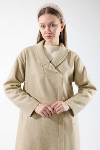 Ribana Collar Cachet Coat Stone - 2