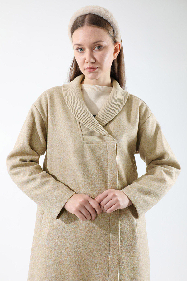 Ribana Collar Cachet Coat Stone - 2