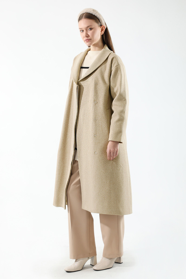 Ribana Collar Cachet Coat Stone - 3