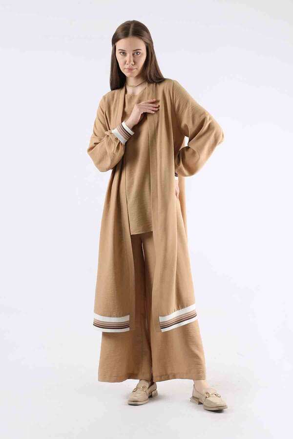 Ribanalı Abaya Takım Camel - 3