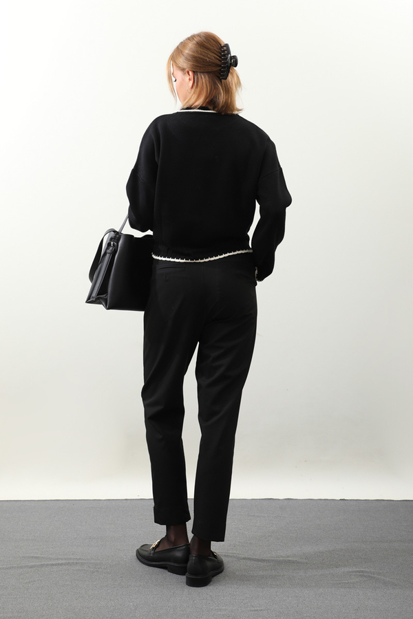 Ribanalı Kısa Kazak Siyah - 7