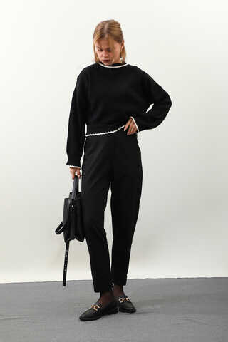 Ribanalı Kısa Kazak Siyah - 2