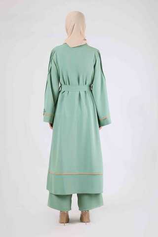 Ribbed Abaya Set Water Green - 5