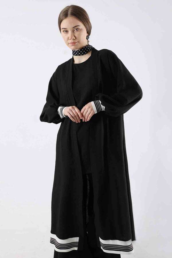 Ribbed Abaya Suit Black - 2