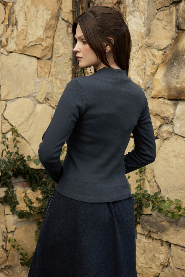 Ribbed Body Top Anthracite - 5