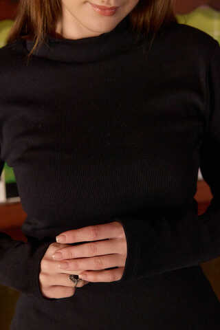 Ribbed Body Top Black - 2