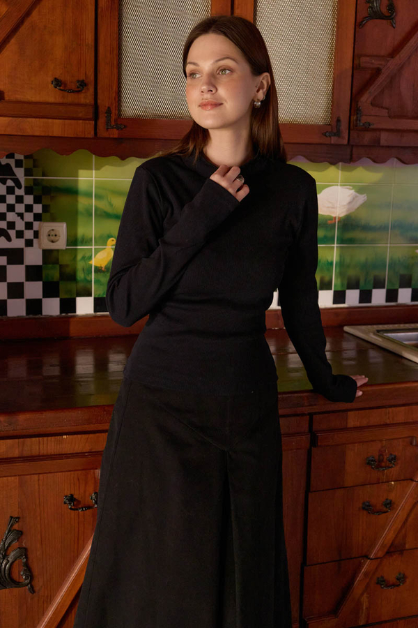 Ribbed Body Top Black - 5