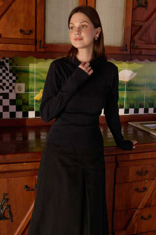 Ribbed Body Top Black - 5