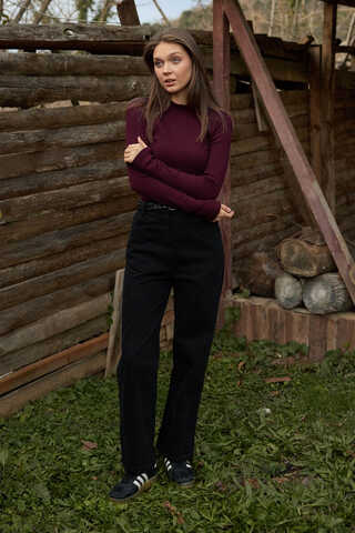 Ribbed Body Top Burgundy - 5