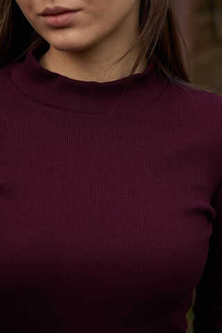 Ribbed Body Top Burgundy - 3