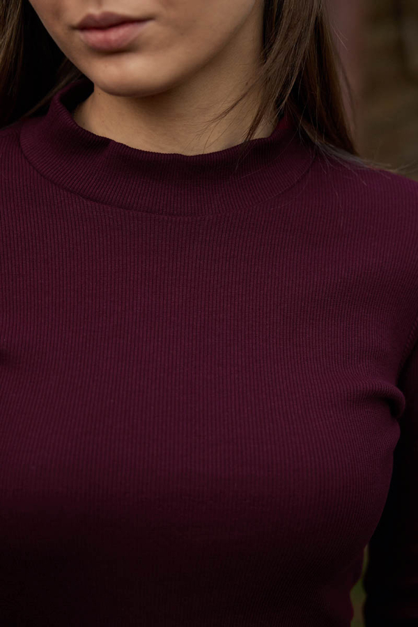 Ribbed Body Top Burgundy - 3