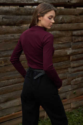 Ribbed Body Top Burgundy - 7