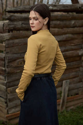 Ribbed Body Top Mustard - 5
