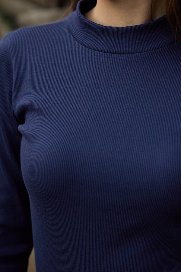 Ribbed Body Top Navy - 5