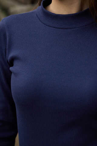 Ribbed Body Top Navy - 5