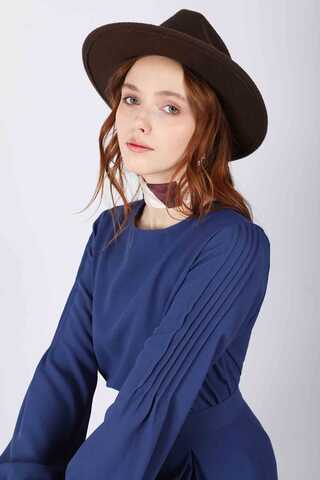 Ribbed Skirt Blouse Set İndigo - 4