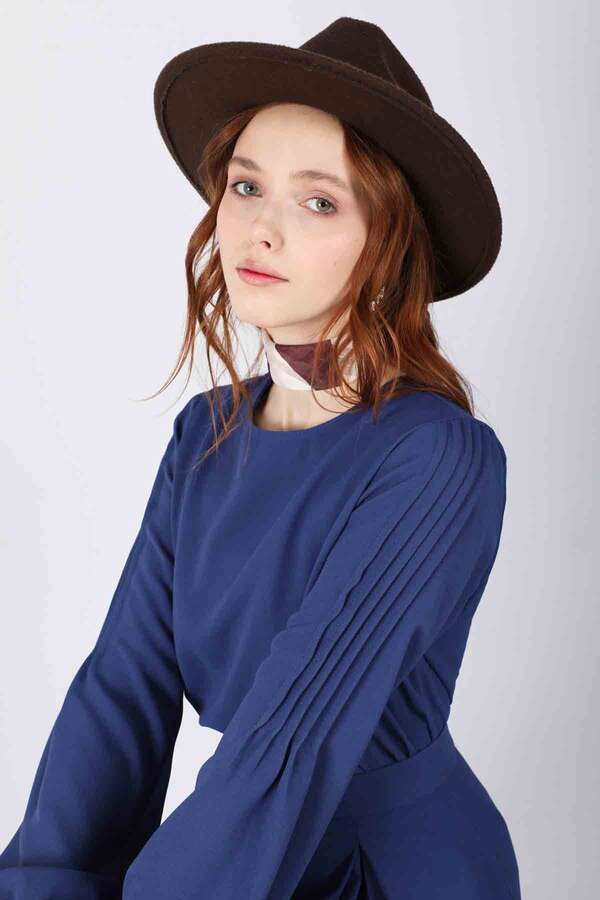 Ribbed Skirt Blouse Set İndigo - 4