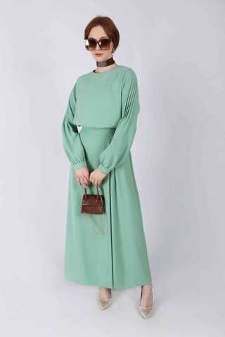 Ribbed Skirt Blouse Set Mint - 3