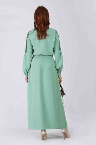 Ribbed Skirt Blouse Set Mint - 5