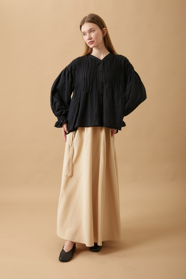 Ribbed Voile Shirt Black - 4
