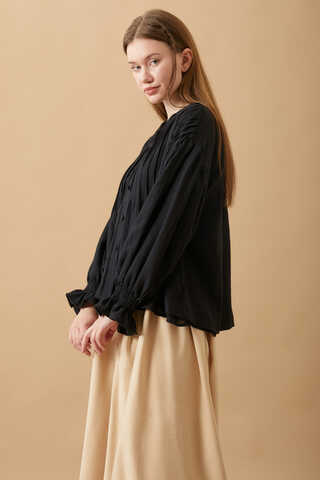 Ribbed Voile Shirt Black - 3