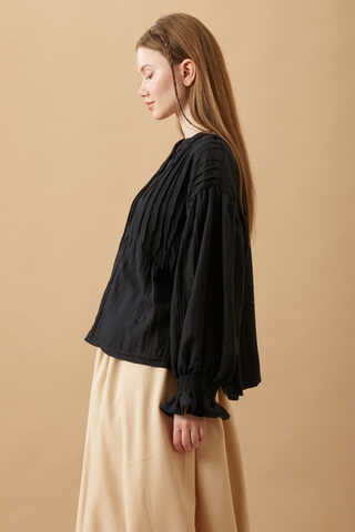Ribbed Voile Shirt Black - 9