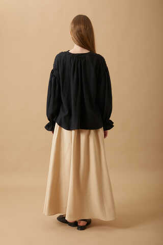 Ribbed Voile Shirt Black - 14