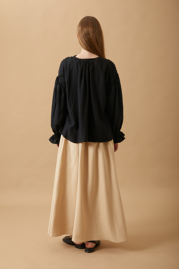 Ribbed Voile Shirt Black - 14