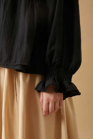 Ribbed Voile Shirt Black - 11