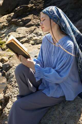 Ribbed Voile Shirt Blue - 9