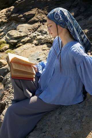 Ribbed Voile Shirt Blue - 8