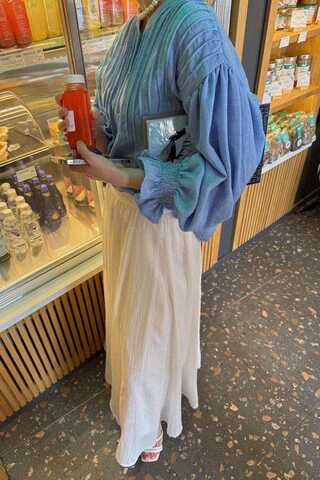 Ribbed Voile Shirt Blue - 5