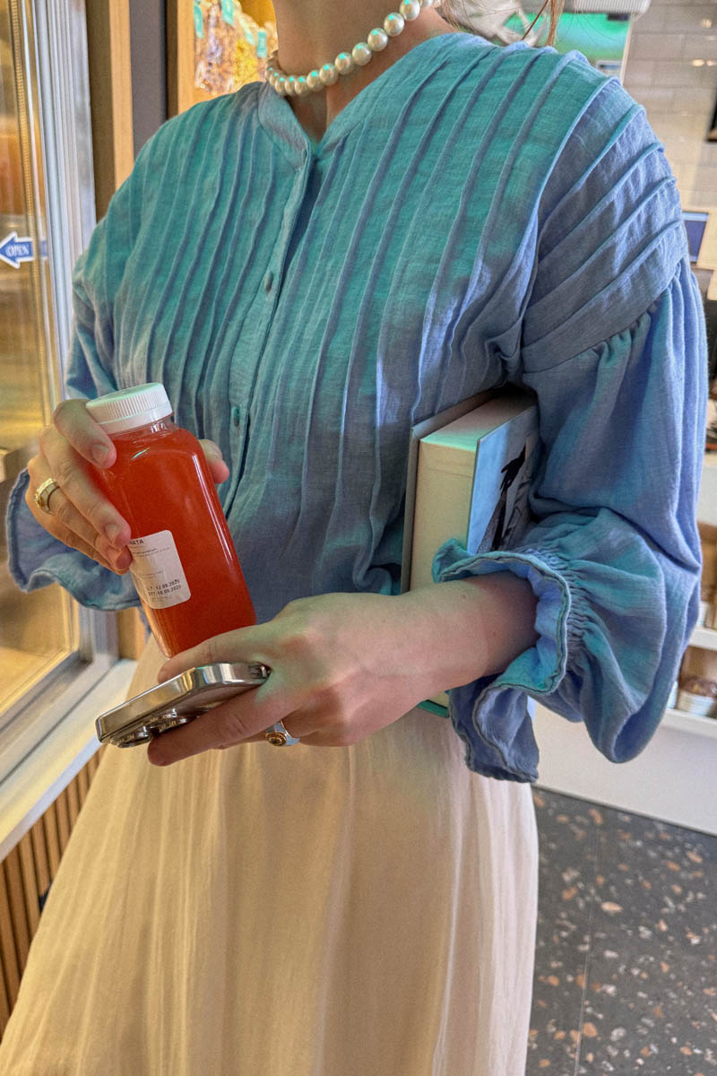 Ribbed Voile Shirt Blue