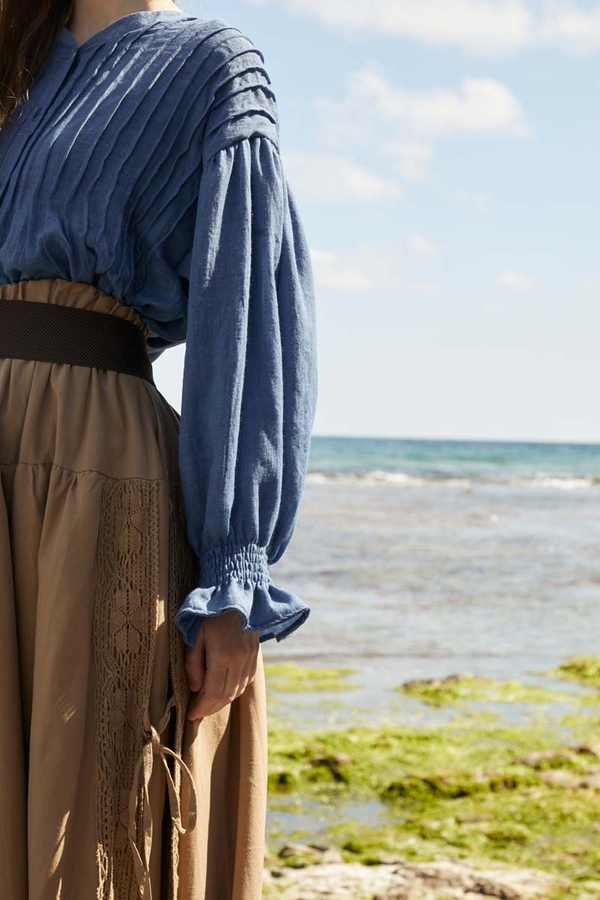 Ribbed Voile Shirt Indigo - 8