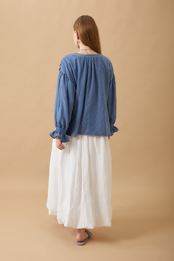 Ribbed Voile Shirt Indigo - 22