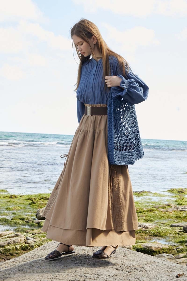 Ribbed Voile Shirt Indigo (1)