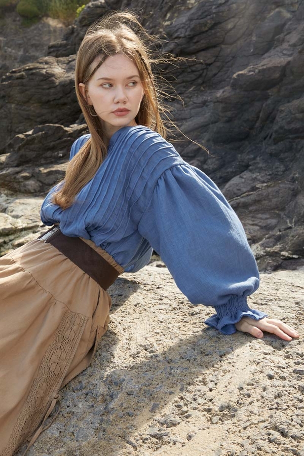 Ribbed Voile Shirt Indigo - 5