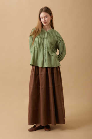 Ribbed Voile Shirt Soft Green - 11