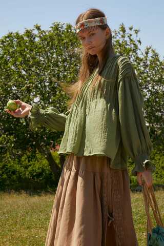 Ribbed Voile Shirt Soft Green - 7