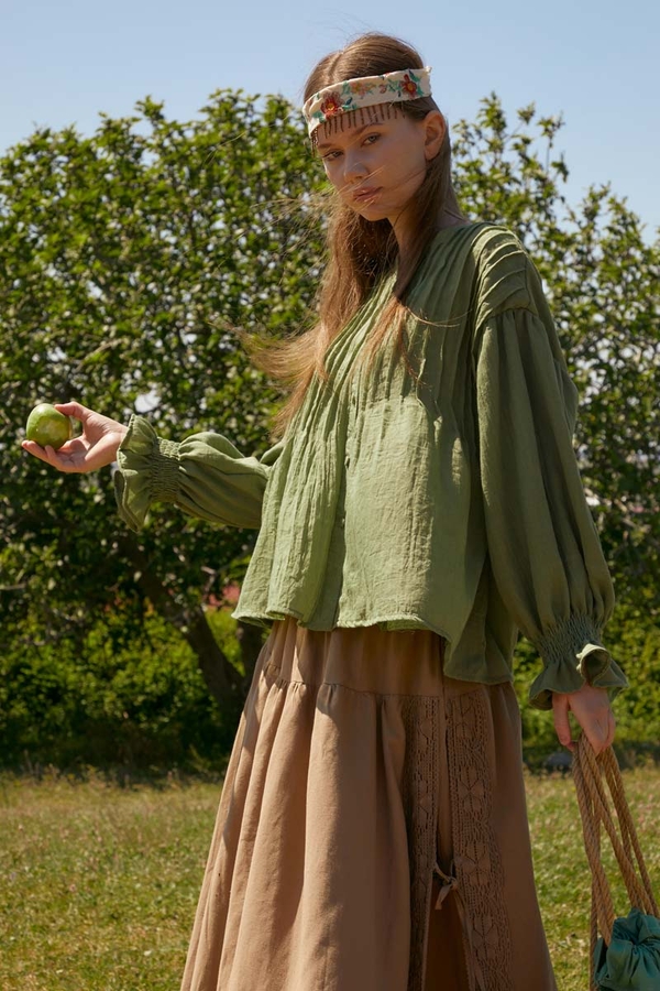 Ribbed Voile Shirt Soft Green - 7