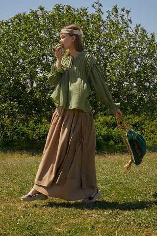 Ribbed Voile Shirt Soft Green - 5