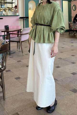 Ribbed Voile Shirt Soft Green - 2