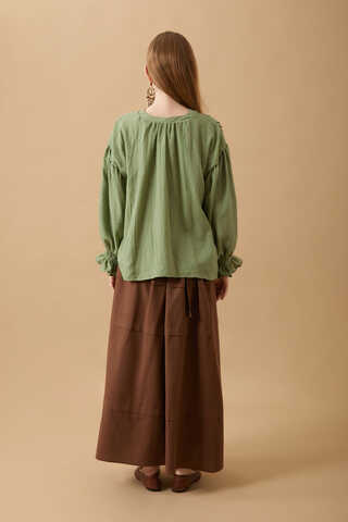 Ribbed Voile Shirt Soft Green - 20