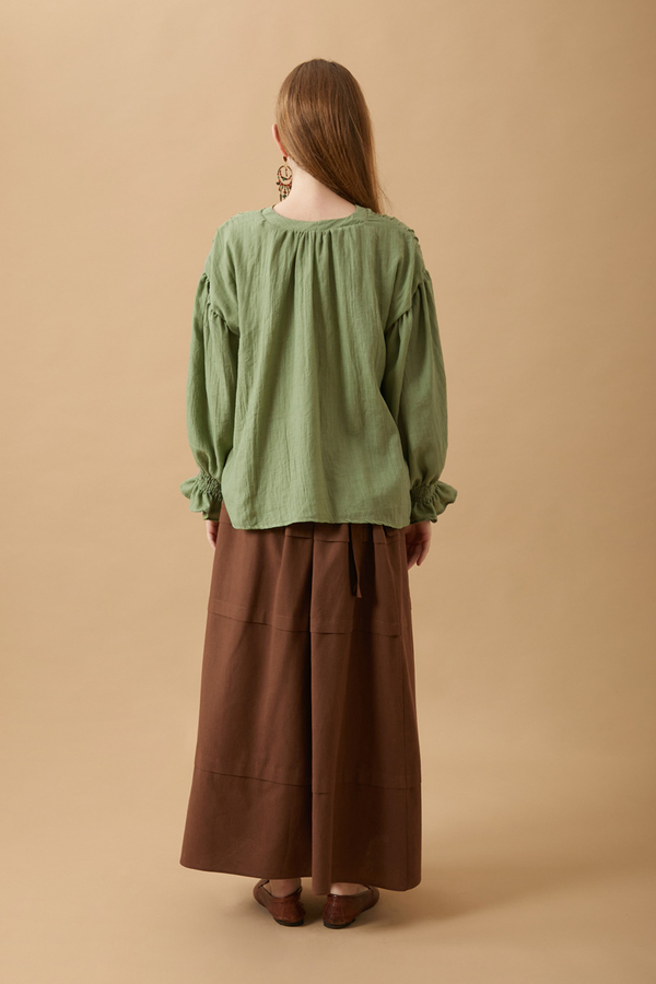 Ribbed Voile Shirt Soft Green - 20