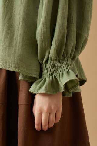 Ribbed Voile Shirt Soft Green - 13