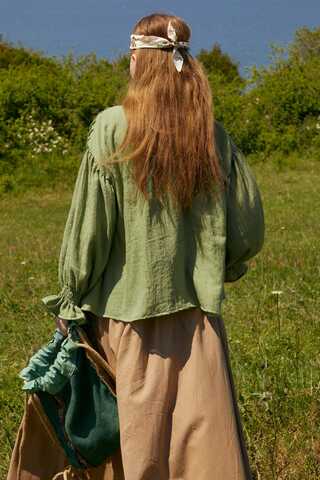 Ribbed Voile Shirt Soft Green - 10